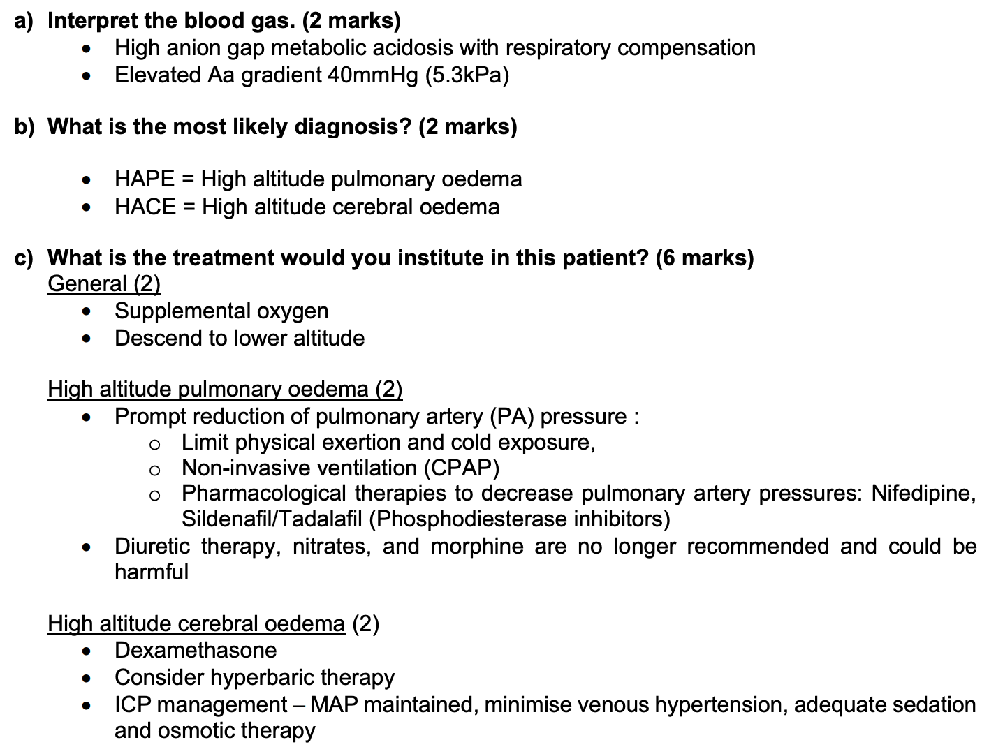 Exam Questions: CICM-2019-2-27